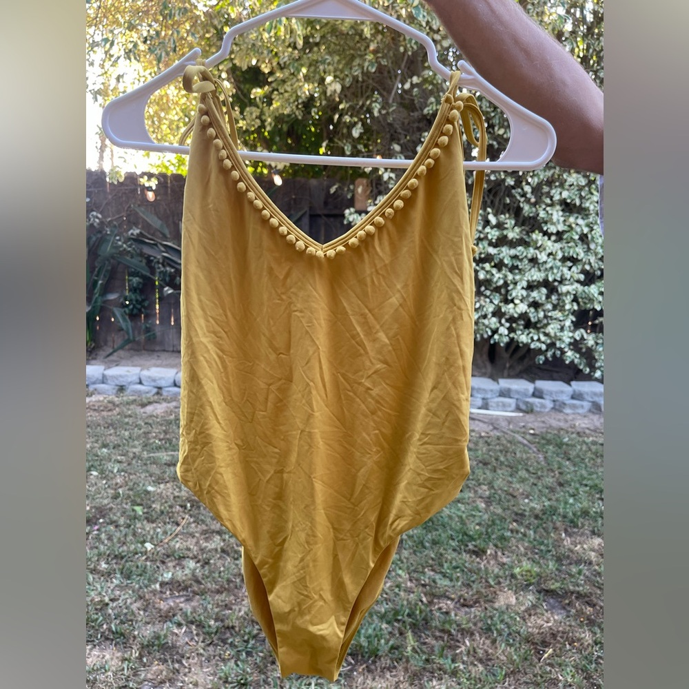 Billabong yellow one piece bathing suit